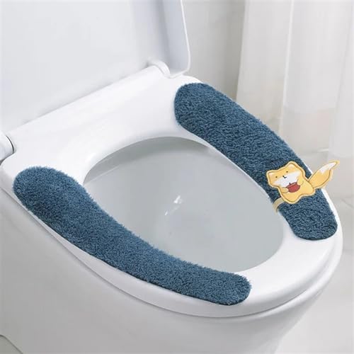 SMBAOFUL Toilettensitz-Aufkleber mit Griffen, Cartoon-Toilettenkissen-Auflage, waschbar, für den Haushalt, Badezimmer-Deckelbezug, Kissenmatte (Größe: A) von SMBAOFUL