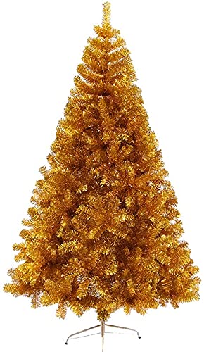 SMBAOFUL Weihnachtsbaum Weihnachtsbäume Ausverkauf PVC-Weihnachtskiefer mit Metallständer für Weihnachtsdekorationen (Farbe: Weiß; Größe: 5 Fuß (150 cm)) (Golden 5 Fuß (150 cm)) von SMBAOFUL