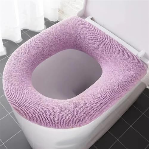 SMBAOFUL Winter Warm Toilettensitzbezug Matte Badezimmer Toilettenauflage Kissen Weich Vier Jahreszeiten Universal Haushalt Tragbare Ware Closestool (Größe: Lila) von SMBAOFUL