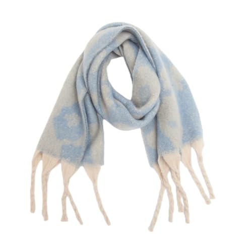 Deckenschals Für Damen, Farbblock-Leoparden, Weiche, Gemütliche, Lange, Warme Schals, Klassische Winterschals Mit Dickem, Übergroßem Quastensaum Für Herbst Und Winter, Blau, 185 X 40 + 15 X 2 Deckenschals Für Damen, Farbblock-Leoparden, Weiche, Gemütliche, Lange, Warme Schals, Klassische Winterschals Mit Dickem, Übergroßem Quastensaum Für Herbst Und Winter, Blau, 185 X 40 + 15 X 2 von SMBHIAON