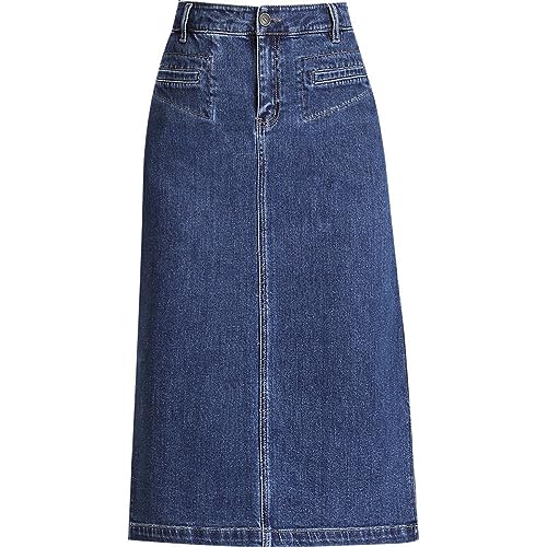 SMBHIAON Große Größe 4XL Jeansrock Für Damen, Lang, Modisch, Einfarbig, Mit Taschen, Seitenschlitz-Design, Vintage-Jeansrock Mit Hoher Taille Und Knopf, Schmale Passform, Weibliche A-Linie-Hüftröcke, SMBHIAON Große Größe 4XL Jeansrock Für Damen, Lang, Modisch, Einfarbig, Mit Taschen, Seitenschlitz-Design, Vintage-Jeansrock Mit Hoher Taille Und Knopf, Schmale Passform, Weibliche A-Linie-Hüftröcke, von SMBHIAON
