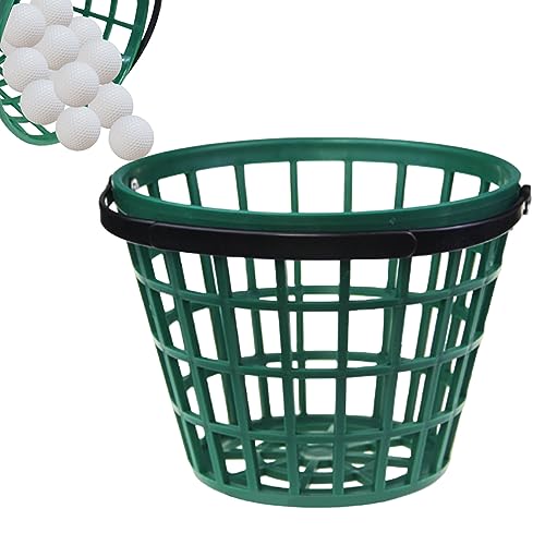 SMELEYOU Golfballkorb Unzerbrechlicher Plastik Golfball Eimer mit Griff enthält 50 Tennisbällchen Halter Golfball Aufbewahrungszubehör für Outdoor Sport von SMELEYOU