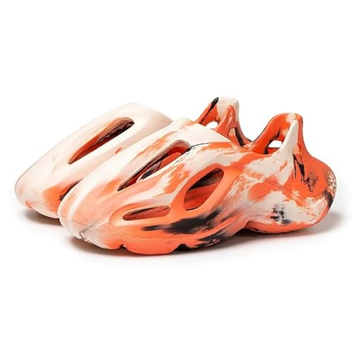 Clogs Herren- Und Damen-Camouflage-Outdoor-Clogs Mit Dicken Sohlen, Strandsandalen, Eva-Hausschuhe-Orange-44-45 von SMMZRF