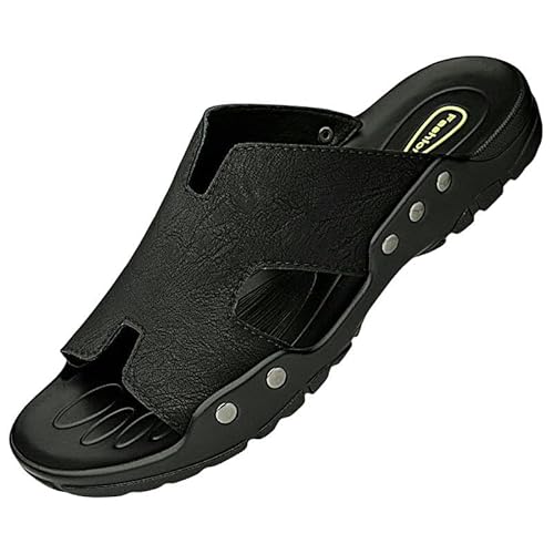 Hausschuhe Herren Echtleder Slipper Sommer Slipper Herren Sandalen Herren Sandalen Plus Größe 37-52-Schwarz-51 Hausschuhe Herren Echtleder Slipper Sommer Slipper Herren Sandalen Herren Sandalen Plus Größe 37-52-Schwarz-51 von SMMZRF