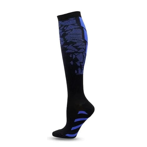 SMMZRF 3 Paare Komprimierungssocken, Fahrradocken, Sportsocken, Fußballsocken, Wandersocken-Blue-3Pairs-L-Xl von SMMZRF