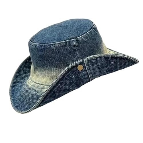 SMMZRF Cowboy-Hut Frauen Westlicher Cowboyhut Vintage Gewaschene Distressed Tie-Dye Eimer Hut-Dunkelblau SMMZRF Cowboy-Hut Frauen Westlicher Cowboyhut Vintage Gewaschene Distressed Tie-Dye Eimer Hut-Dunkelblau von SMMZRF