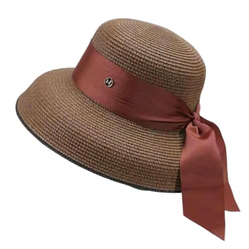 SMMZRF Fischerhut Frauenhut Strandhut Hepburn Style Fischerhut Retro Reise Sonnenschutz Strohhut Sonnenhut-Braun SMMZRF Fischerhut Frauenhut Strandhut Hepburn Style Fischerhut Retro Reise Sonnenschutz Strohhut Sonnenhut-Braun von SMMZRF