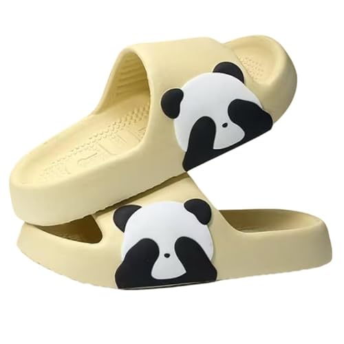 SMMZRF Hausschuhe Damen-Panda-Hausschuhe, Süße Wolken-Sandalen, Flip-Flops, Strandschuhe, Herren-Eva-Hausschuhe-Gelb-40-41 von SMMZRF