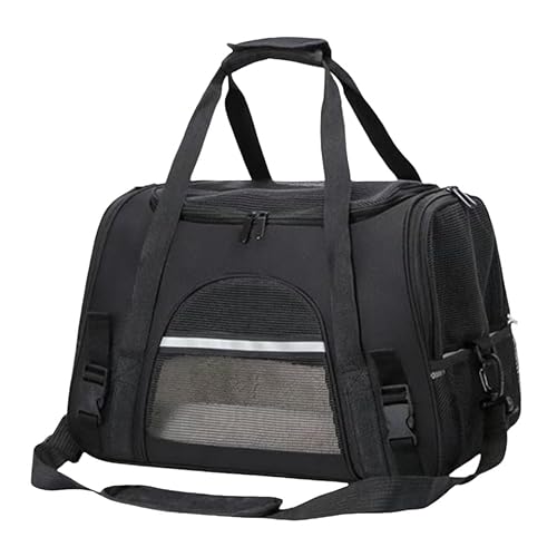 SMMZRF Haustiertasche Katzen-Umhängetasche, Hundetasche, Handtasche, Große Und Mittelgroße Katze, Haustierkäfig-Schwarz von SMMZRF