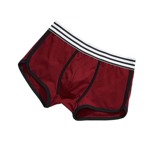 SMMZRF Herrenunterwäsche 3Er-Pack Herren-Boxershorts Aus Baumwolle Mit U-Tasche, Gestreifte Herren-Slips-Red-3Pcs-Xxxl von SMMZRF