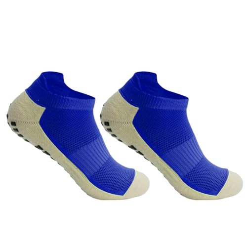 SMMZRF Socke Frauen Sport Kurze Fußball-Socken Silikon Anti-Rutsch-Männerfußball-Socken Für Männer-Blau-3 Paare von SMMZRF