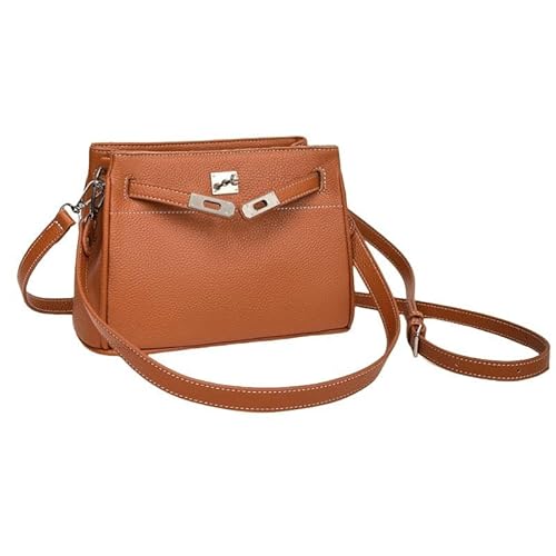 SMMZRF Taschen Retro -Pendlerschaufel -Tasche Echter Ledertasche Frauen Vielseitiger Schulter -Messengerbeutel-Orange von SMMZRF