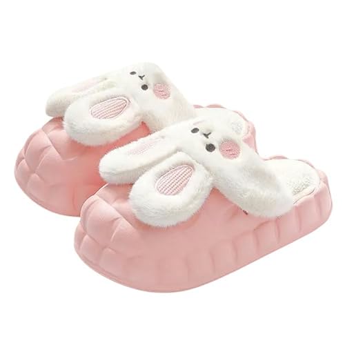 Sabots Doublés Damen Winter Abnehmbare wasserdichte Plüschpantoffeln Anti-Rutsch-Baumwollschuhe-Rosa-40-41 （Fit39-40 von SMMZRF