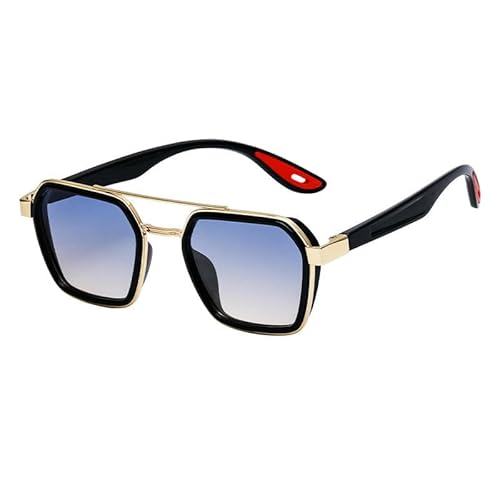 Sonnenbrille Mode Square Double Bridge Rahmen Sonnenbrillen Männer Punk -Stil -Sonnenbrille-C6 von SMMZRF