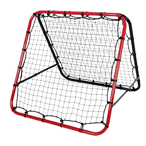 SMONTER Rebounder für Fußball Verstellbares Fussballtor mit 5 Winkelpositionen und Rückprallwand Netz 100cm x 100cm Tragbar Solo Fußball Trainer für Baseball Handball Fußballschuss von SMONTER