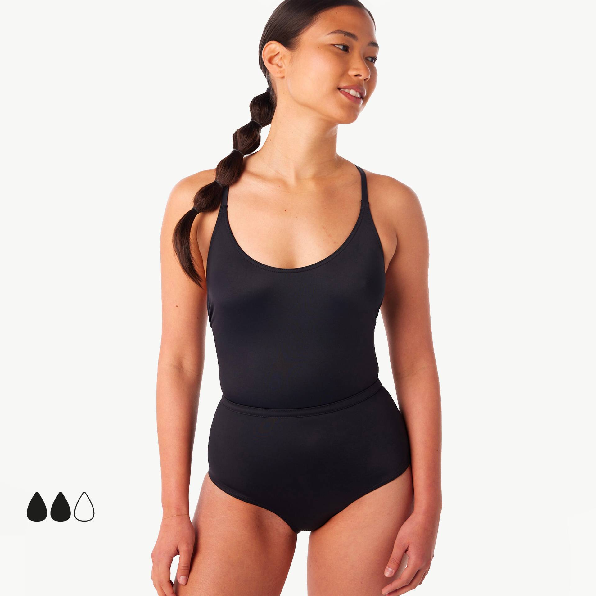 Menstruations-Badeanzug Damen - Smoon Tethys schwarz Menstruations-Badeanzug Damen - Smoon Tethys schwarz von SMOON