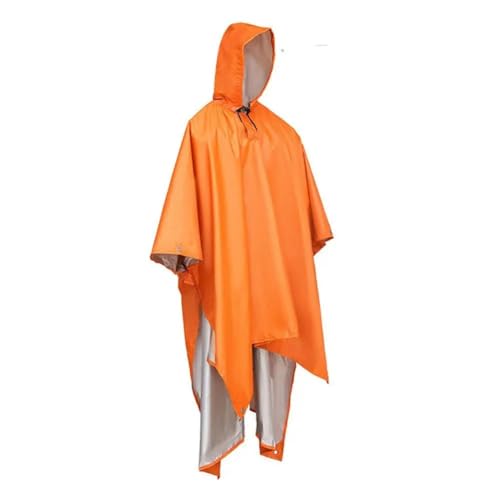 SMYTJSYC 3-in-1 Outdoor-Militär-Regenmantel, wasserdicht, für Herren, Regenmantel, Damen, Markise, Orange von SMYTJSYC