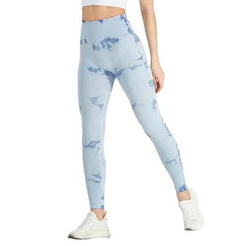 SMYTJSYC Nahtlose Batik-Leggings für Damen, hohe Taille, Push-Up, Fitnessstudio, Sport, Fitnesshose von SMYTJSYC