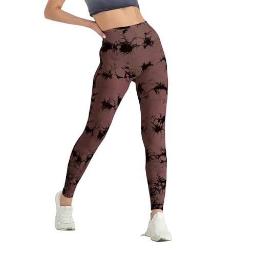 SMYTJSYC Nahtlose Batik-Leggings für Damen, hohe Taille, Push-Up, Fitnessstudio, Sport, Fitnesshose von SMYTJSYC