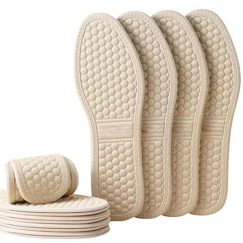 SMYTJSYC Nano-Deo-Einlegesohlen, antibakteriell, Latex, Sportschuh-Pads für Herren und Damen, Laufeinlage, Beige, 1 Paar, 43–44 (270 mm) von SMYTJSYC