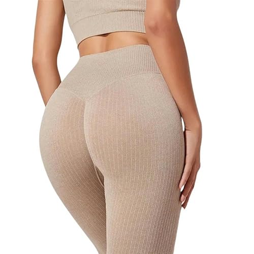 SMYTJSYC Sport Yoga Leggings Nahtlose Gym Kleidung Fitness Hohe Taille Workout Tights Solide Gerippte Hose von SMYTJSYC