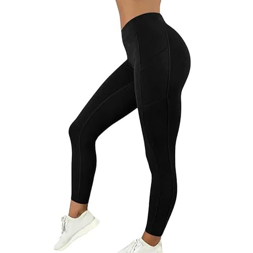 SMYTJSYC Sportbekleidung für Damen, Fitness-Leggings, Taschen, Yogahose, Fitness, Laufhose, dehnbar, Übergröße von SMYTJSYC