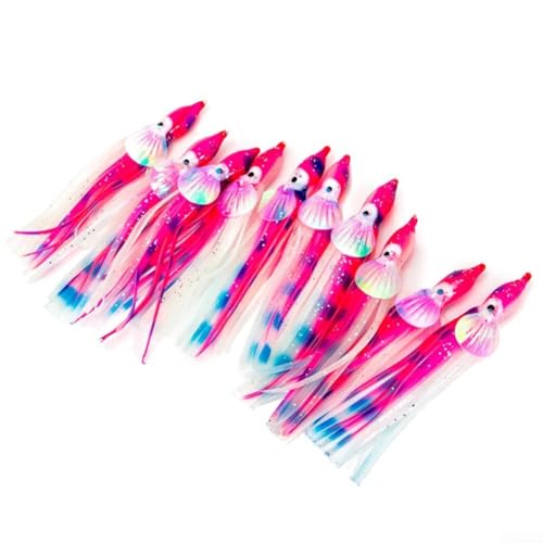 Hochwertiger weicher PVC-Angelköder für Tintenfisch- und Tintenfischrock, entworfen für Salzwasser-Erfolg, 6 cm, Rosa von SMZhomeone