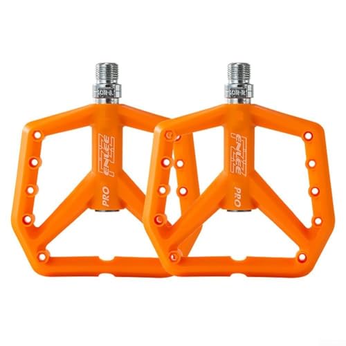 Leichtes und starkes Nylon-Pedal für XC-Offroad-Radfahren, Chrom-Molybdän-Stahlspindel (Orange) von SMZhomeone
