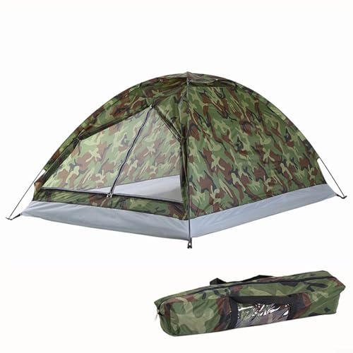 SMZhomeone 2 Person Camping Zelt Ultraleicht Camouflage Garten Sonnenschutz Outdoor Wandern schneller Aufbau Zelt für Trekking Camping Outdoor Ultra-leicht (2 Person) von SMZhomeone