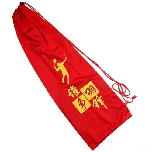 SMZhomeone Aufbewahrungstasche für Badmintonschläger aus weichem Flanellmaterial, Samtbezug, Tasche mit Kordelzug (rot) von SMZhomeone