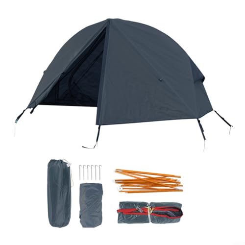 SMZhomeone Outdoor Off The Ground Wasserdichtes Einzel-Personen-Zelt mit Anti Moskito Klarsicht mit Bett für Camping Outdoor Wandern (Gray) von SMZhomeone