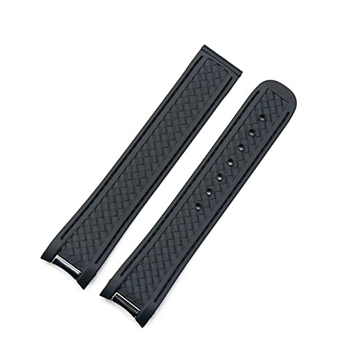 SNHHNSW 20 mm Uhrenarmband aus Silikon mit gebogenem Ende und Metall, passend für Omega-Gummiband, Seamaster 300, Aqua Terra AT150 8900, Tools-Uhrenarmband von SNHHNSW