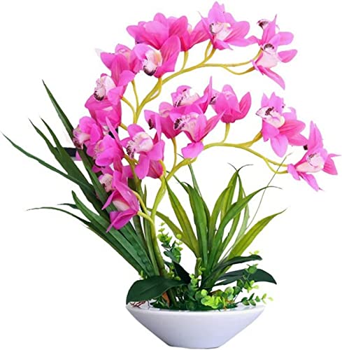 SNHHNSW Künstliche Blume Künstlicher Bonsai mit Vase, Künstliche Orchideenblüten Hochwertige Keramikvase Künstliche Blumen Künstliches Blumenset für Wohnkultur Kunstblumen Desktop-Dekor-Ornamente, B von SNHHNSW