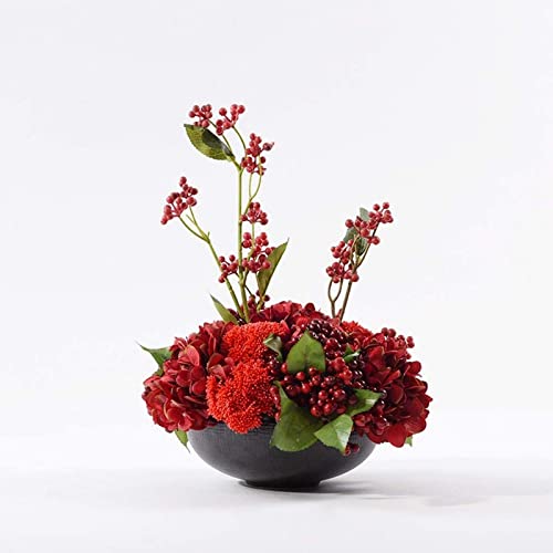 SNHHNSW Künstliche Blume Künstlicher Bonsai mit Vase, Rote Kunstblumen, Künstliche Blumen, Blumendekore, Wohnzimmer-Couchtisch-Tisch-Blumendekor, Schlafzimmer-Geschenk-Desktop-Dekor-Ornamente, A von SNHHNSW