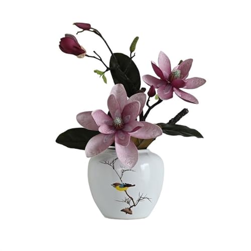 SNHHNSW Künstliche Blumen, hochwertige Magnolienblüten-Simulation, Handgefühl, für Zuhause, Wohnzimmer, Tisch, künstliche Blumenarrangements, Blumenarrangements, künstliche Blumen (D) von SNHHNSW