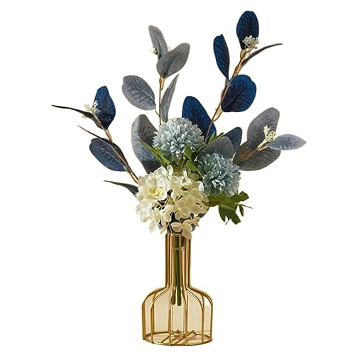 SNHHNSW Künstliche Blumen, künstliche Blumen in Einer Vase aus Schmiedeeisen, künstliche Blumensträuße, Dekor aus Kunststoff, realistische Blumenarrangements, Hochzeitsdekorationen von SNHHNSW