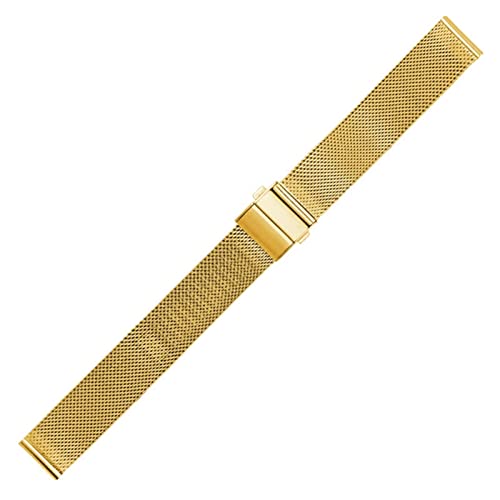 SNHHNSW Uhrenarmband 16 mm 18 mm 20 mm 22 mm Silber-Gold Edelstahlarmband Ersatzarmband passend für Smart Watch Universelle Passform für Mailänder Uhrenarmband von SNHHNSW