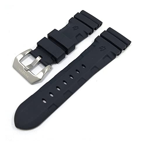 SNHHNSW Weiches Silikonarmband, geeignet für 24 mm, 26 mm, Ersatz, schwarz, mit Schriftzug, wasserdicht, Sport-Uhrenarmbänder, Armband, Zubehör, Uhrenarmband von SNHHNSW