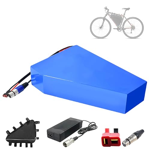 SNHMFUH 36V/48V E-Bike-Akku,22.5AH - 45AH Triangle Elektrofahrradbatterie dreieckiger Akkupack Mit 5A Schnellladeger?t und Dreieckspack Für Mountainbike 0-2000W Motor Kit,Large,48V 45AH (T) von SNHMFUH