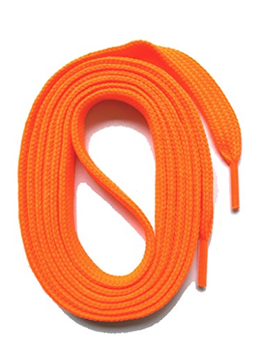 SNORS SCHNÜRSENKEL flach NEON ORANGE 110cm, reißfest, Made in Germany, universelle Flachsenkel aus Polyester für Sportschuhe Sneaker Turnschuhe und Kinderschuhe - ÖkoTex, 6mm breit von SNORS