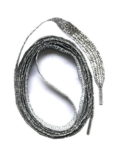 SNORS SCHNÜRSENKEL flach SILBER 150cm, reißfest, Made in Germany, universelle Flachsenkel aus Polyester für Sportschuhe Sneaker Turnschuhe und Laufschuhe - ÖkoTex, 6mm breit von SNORS