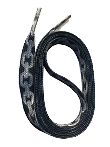 SNORS bedruckte Schnürsenkel KETTE SCHWARZ 140cm, 10mm - Schuhbänder mit Motiv, reißfest, waschbar, Muster Flachsenkel für Sneaker, Chucks, universell SNORS bedruckte Schnürsenkel KETTE SCHWARZ 140cm, 10mm - Schuhbänder mit Motiv, reißfest, waschbar, Muster Flachsenkel für Sneaker, Chucks, universell von SNORS