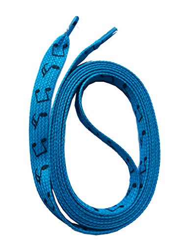 SNORS bedruckte Schnürsenkel NOTEN türkis 140cm, 10mm breit - flache Schuhbänder mit Motiv, reißfest, waschbar, Laces mit Muster für Sneaker, Chucks, universell SNORS bedruckte Schnürsenkel NOTEN türkis 140cm, 10mm breit - flache Schuhbänder mit Motiv, reißfest, waschbar, Laces mit Muster für Sneaker, Chucks, universell von SNORS