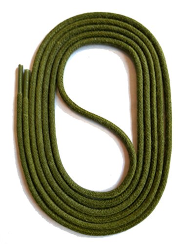 SNORS runde Schnürsenkel GEWACHST KHAKI 90cm Ø3mm - Baumwolle, Rundsenkel für Business Anzug- und Lederschuhe, edle Schuhbänder reißfest von SNORS