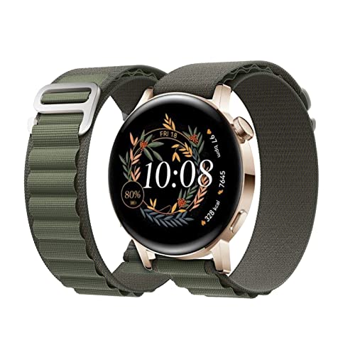 Alpine Loop Armbänder Kompatibel mit Honor Magic Watch 2 42mm Armband, 20MM Textil Loop Titan G-Haken Nylon Sport Armband für Honor Magic Watch 2 42mm (D) von SOCFLO