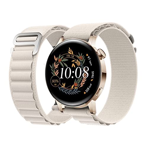 Alpine Loop Armbänder Kompatibel mit Huawei Watch GT 3 42mm Armband, 20MM Textil Loop Titan G-Haken Nylon Sport Armband für Huawei Watch GT 3 42mm (B) von SOCFLO