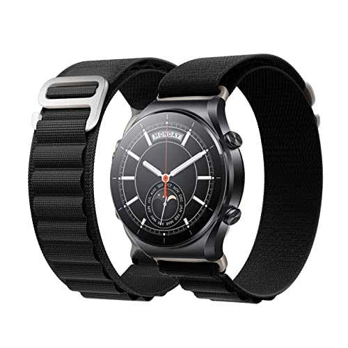 Alpine Loop Armbänder Kompatibel mit Xiaomi Watch S1 Active Armband, 22MM Textil Loop Titan G-Haken Nylon Sport Armband für Xiaomi Watch S1 Active (F) von SOCFLO