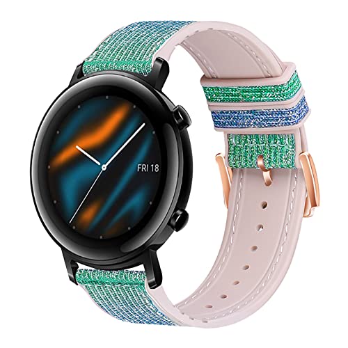 Glitzer Armband für Huawei Watch GT2 42mm Ersatzarmbänder, Glitzer Weiche Silikon Sport Armbänder Ersatz Kompatibel mit Armband Huawei Watch GT2 42mm (C) von SOCFLO