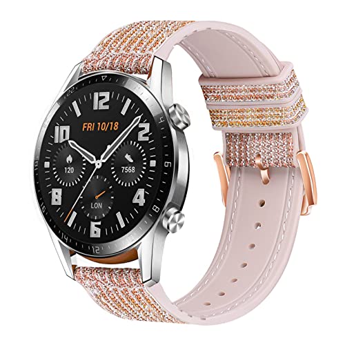 Glitzer Armband für Huawei Watch GT2 46mm Ersatzarmbänder, 22MM Glitzer Weiche Silikon Sport Armbänder Ersatz Kompatibel mit Armband Huawei Watch GT2 46mm (B) von SOCFLO