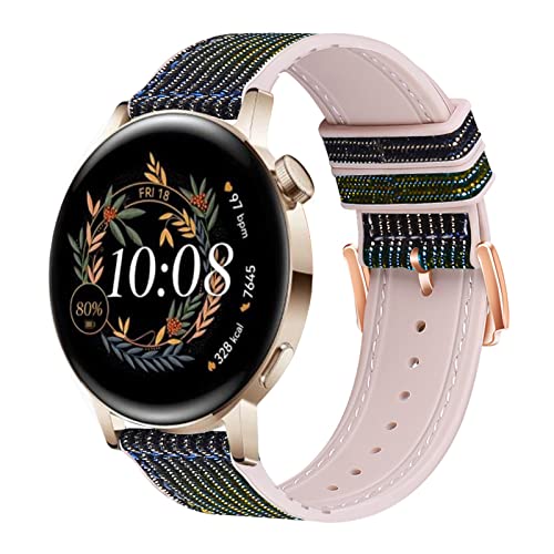 Glitzer Armband für Huawei Watch GT3 42mm Ersatzarmbänder, 20MM Glitzer Weiche Silikon Sport Armbänder Ersatz Kompatibel mit Armband Huawei Watch GT3 42mm (A) von SOCFLO